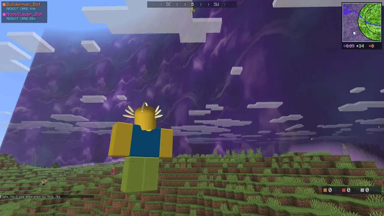 A towering purple storm wall over the island