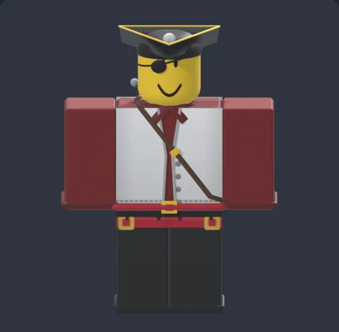 Captain Bloxbeard, a pirate with an eye patch